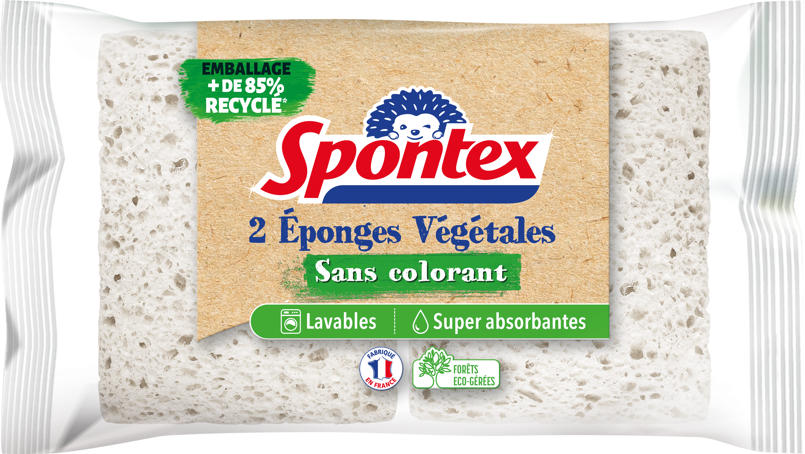 SPONTEX Eponges lavettes carréponge biodégradables 5 carréponges pas cher 