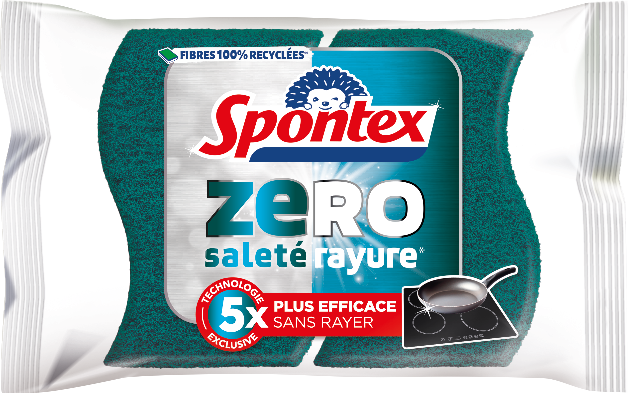 Spontex - Eponge Zéro Salle de bain - 2 éponges 5x fois plus